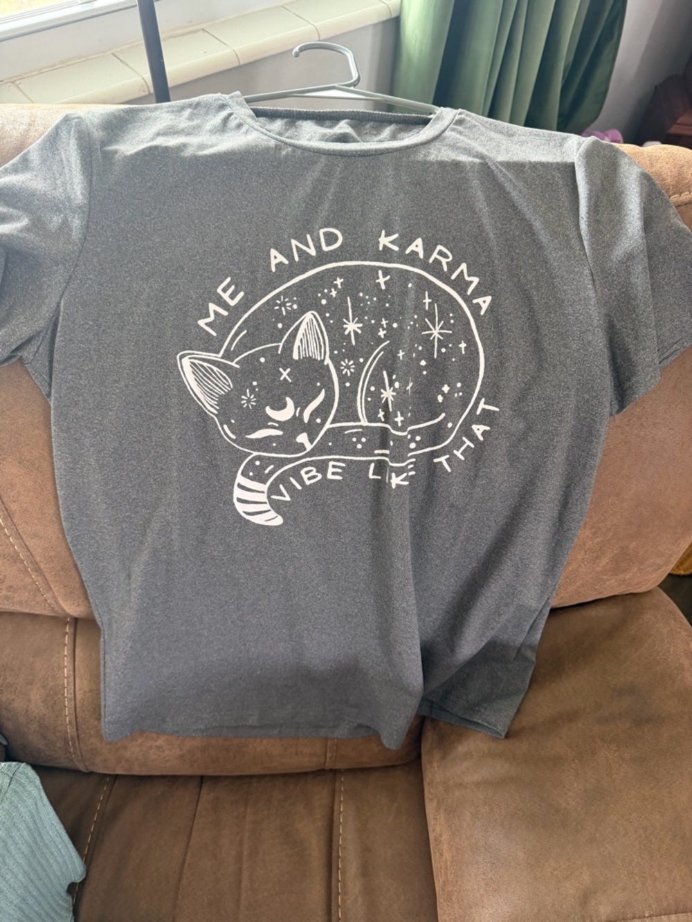Me and Karma Cat Graphic Tee - Gray